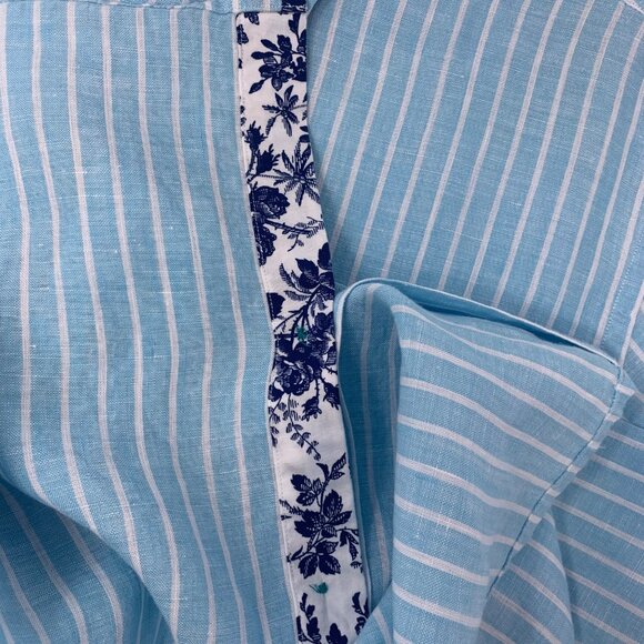 Tommy Bahama Men's Islander Teal Linen Long Sleeve Button Up Size Large Shirt - Picture 10 of 10